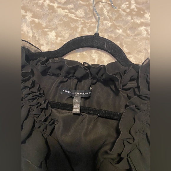 WHBM black sleeveless ruffle collar dress size 12 - Picture 3 of 6